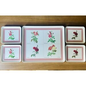 Design Imports Melamine Serving Tray And Snack Trays Roses -Redoute Italy 12x10"
